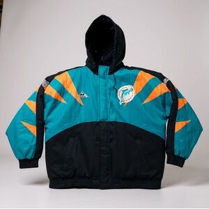 Vintage 90s NFL Miami Dolphins Apex Proline Shark tooth jacket Size Extra Large